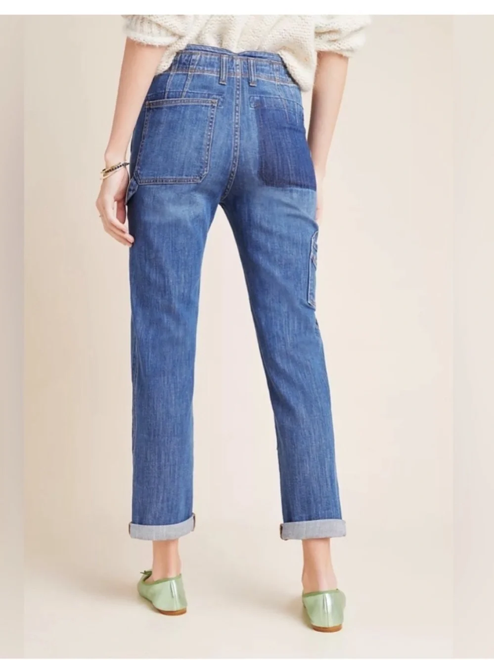 Anthropologie Blue Patchwork Boyfriend Jeans - Picture 5 of 15